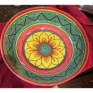 Deruta Italy Hand Painted Majolica Serving Bowl - Girasole Sunflower 12"
